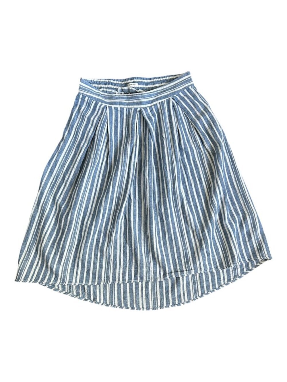 Max Studio A-line Linen Cotton Blend Blue White Skirt US M